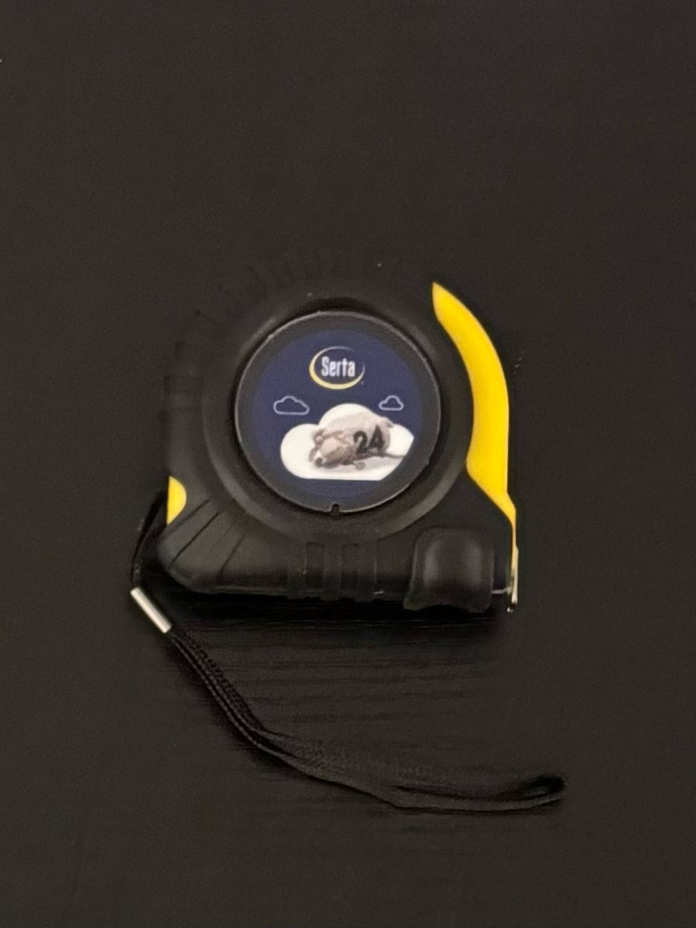 Serta Branded Tape Measure Black and Yellow